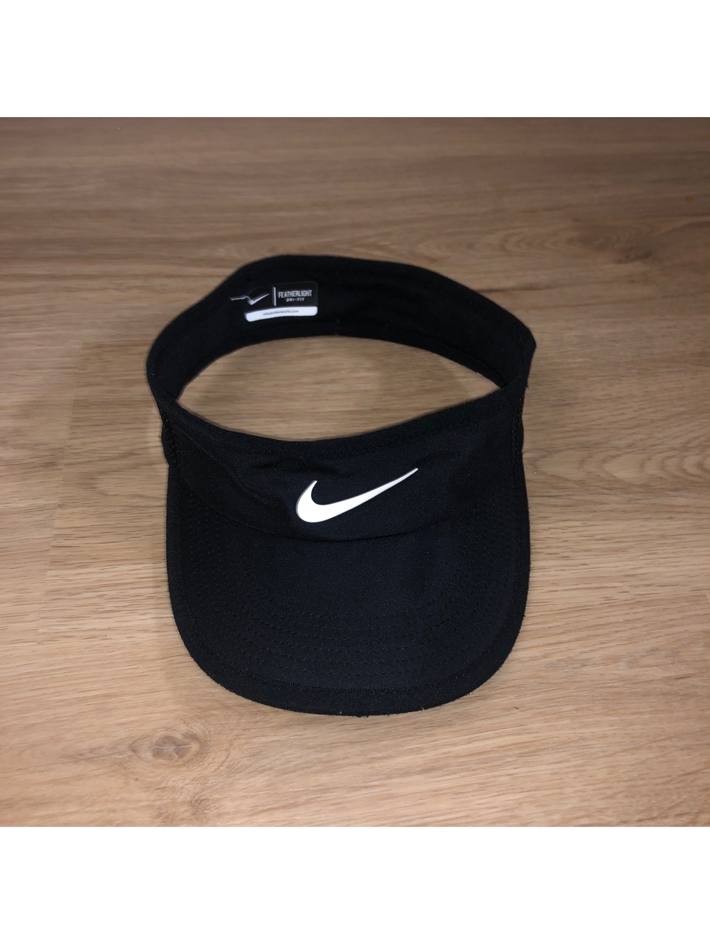 NIKE FEATHERLIGHT FLEX BAND FIT VISOR GOLF TENNIS HAT DRI FIT 1 SIZE BLACK WHITE